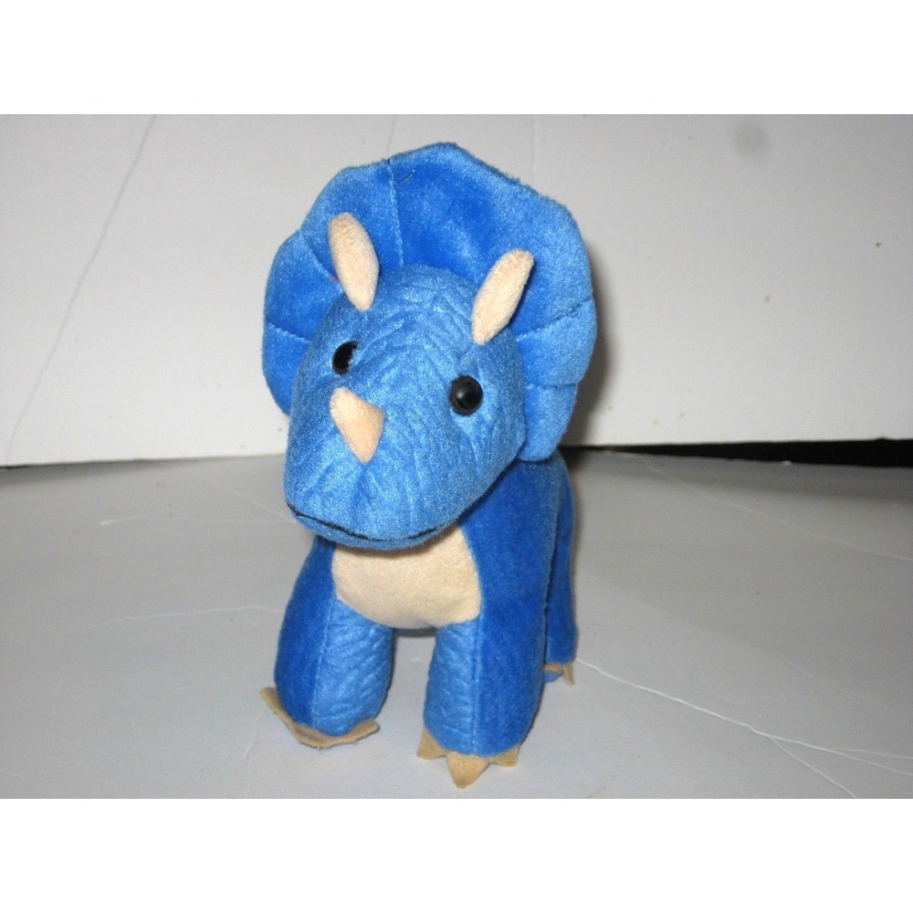 Hugfun Blue Triceratops Dinosaur Plush Stuffed Animal Toy 10 inch